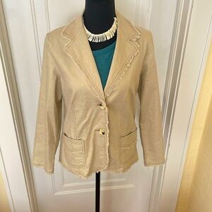 NWOT‎ Linen Cotton Spandex Fitted Lightweight Blazer Size Small